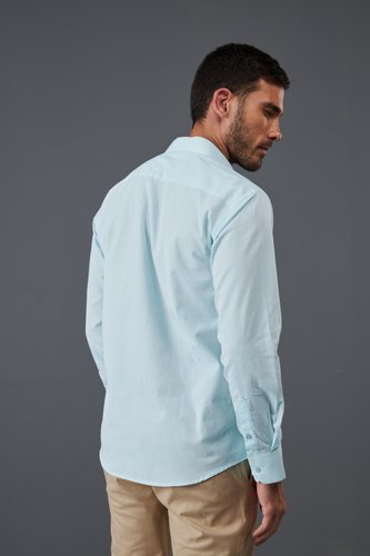 Camisa Masculina Slim Manga Comprida Verde Claro Delucca Cl Ssico