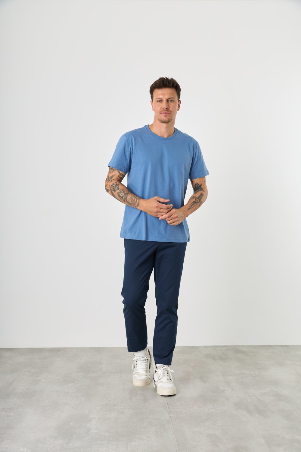 Camiseta Básica Masculina Azul - Delucca Clássico