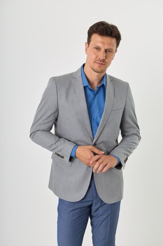Blazer Casual Masculino Slim 2 Botões Cinza