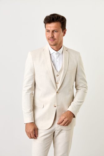 Blazer Masculino Slim de Linho Areia 2 Botões