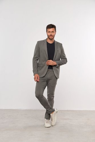 Blazer Slim Confort em Malha e Meio Forro Verde Militar