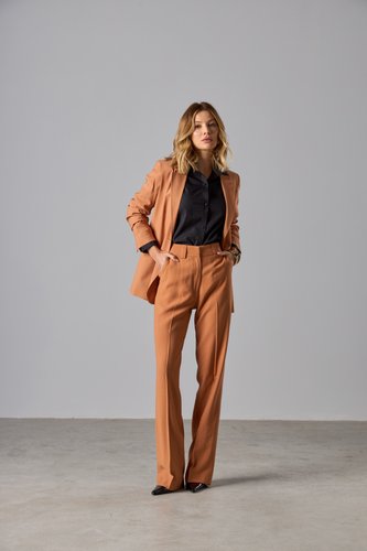 Calça Feminina Reta Cós Diferenciado Caramelo