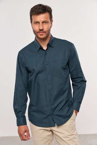 Camisa Masculina Tradicional com Bolso Manda Comprida