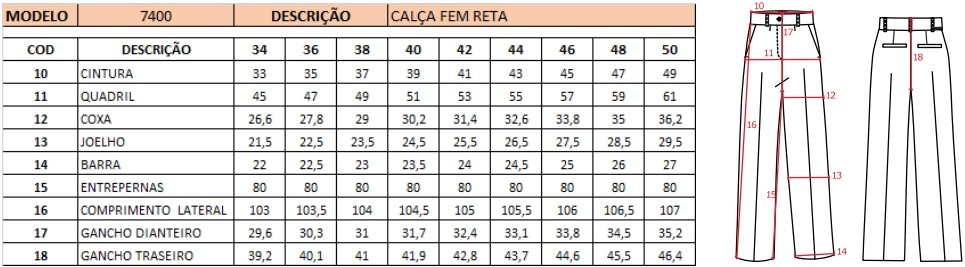 Calça Feminina Reta de Alfaiataria Premium Preta Calça Feminina Reta de Alfaiataria Premium Preta