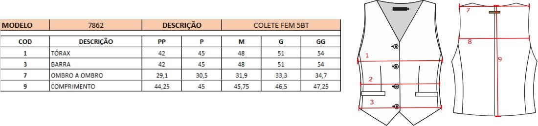 Colete Curto Feminino de Alfaiataria Premium Cinza Claro Colete Curto Feminino de Alfaiataria Premium Cinza Claro