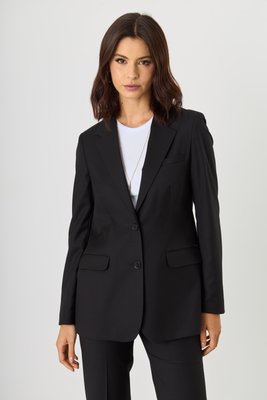 Blazer Feminino de Alfaiataria Reto Bege - Delucca Clássico