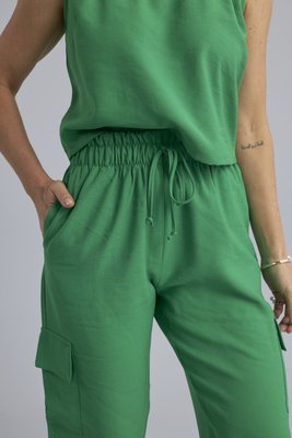 Blusa Cropped Linen Castanhola Verde