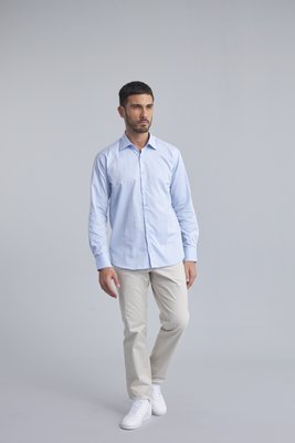 Camisa Masculina Social Slim Cinza Claro - Delucca Clássico