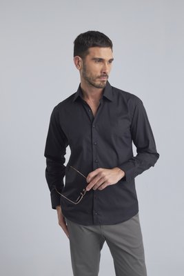 Camisa Masculina Social Slim Cinza Claro - Delucca Clássico