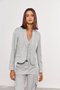 Blazer Curto de Alfaiataria Cinza Claro