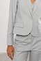 Blazer Curto de Alfaiataria Cinza Claro