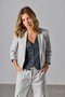 Blazer Curto de Alfaiataria Cinza Claro