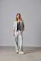 Blazer Curto de Alfaiataria Cinza Claro