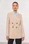 Blazer Feminino Cruzado Alfaiataria com Botões Bege