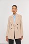 Blazer Feminino Cruzado Alfaiataria com Botões Bege