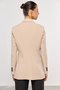 Blazer Feminino Cruzado Alfaiataria com Botões Bege