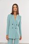 Blazer Feminino Cruzado com 4 Botões Verde Claro
