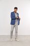 Blazer Masculino em Malha Slim Meio Forro Azul