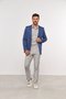 Blazer Masculino em Malha Slim Meio Forro Azul