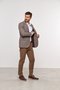 Blazer Masculino Slim de Algodão Marrom