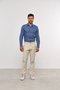 Calça Casual de Sarja Masculina Slim Areia