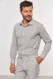 Calça de Algodão Masculina Slim Confort Cinza Claro