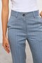 Calça Feminina Reta de Risca de Giz Azul