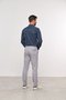 Calça Masculina de Sarja Slim Paper Touch Cinza Claro