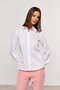 Camisa Feminina Ajustada com Punho Diferenciado Branca
