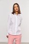 Camisa Feminina Ajustada com Punho Diferenciado Branca