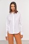 Camisa Feminina Alongada Clássica de Algodão Branca
