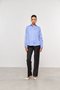 Camisa Feminina Ampla com Bolso Azul Listrada