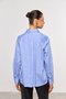 Camisa Feminina Ampla com Bolso Azul Listrada