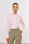 Camisa Feminina Clássica de Tricoline Rosa Claro