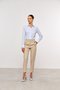 Camisa Feminina Slim Básica de Algodão Listrada