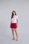 Camisa Manga Curta Feminina de Tricoline Rosa