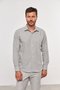 Camisa Masculina Slim Manga Comprida Cinza Xadrez