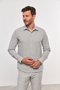 Camisa Masculina Slim Manga Comprida Cinza Xadrez