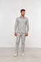 Camisa Masculina Slim Manga Comprida Cinza Xadrez