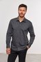 Camisa Masculina Slim Manga Comprida Preta