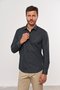 Camisa Masculina Slim Social Manga Comprida Preto Xadrez