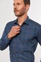 Camisa Masculina Social Slim Manga Comprida Marinho Xadrez