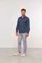 Camisa Masculina Social Slim Manga Comprida Marinho Xadrez