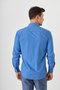 Camisa Slim Masculina Fio de Bambu Azul Xadrez