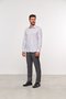 Camisa Slim Masculina Manga Comprida Cinza Claro