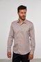 Camisa Slim Masculina Manga Comprida Kaki