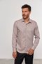 Camisa Slim Masculina Manga Comprida Kaki