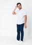 Camisa Slim Masculina Manga Curta Xadrez Branco Azul