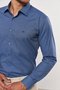 Camisa Social Masculina Slim Manga Comprida Azul Escuro