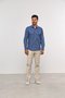 Camisa Social Masculina Slim Manga Comprida Azul Escuro